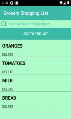 Grocery Shopping List android App screenshot 1